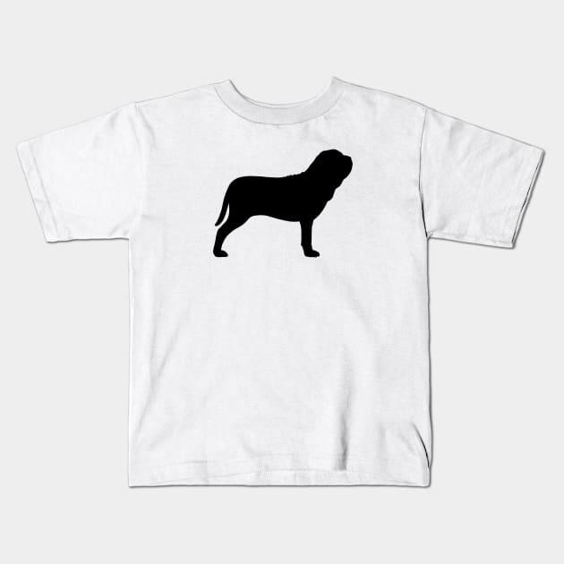Neapolitan Mastiff Silhouette Kids T-Shirt by Coffee Squirrel